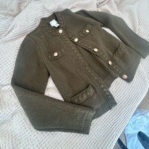 H&M Olive Green Knit Sweater Blazer